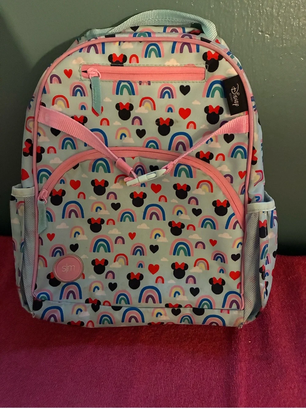 Disney Kids Minnie Rainbow Backpack - Light Blue, Pink & Multicolor